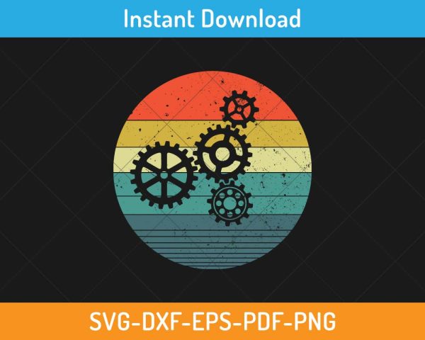 Mechanical Engineer Retro Cogs Gear SVG Design – Vintage Engineering ...