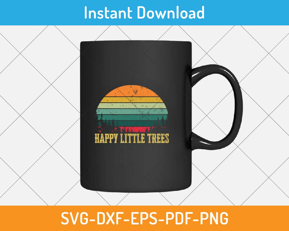 Happy Little Tree Vintage SVG Print-ready Digital Cutting File for ...